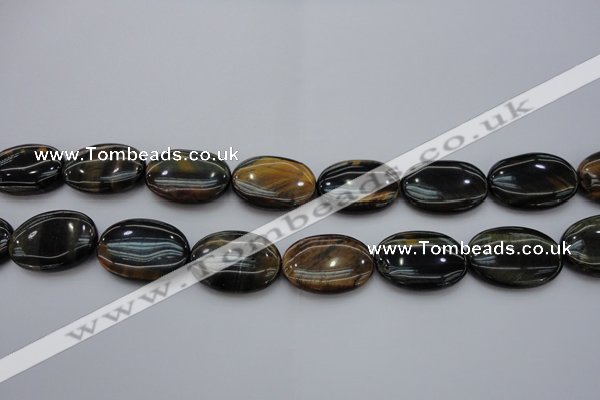 CTE1365 15.5 inches 18*25mm oval yellow & blue tiger eye beads