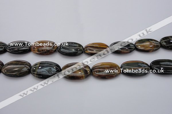 CTE1367 15.5 inches 25*35mm oval yellow & blue tiger eye beads