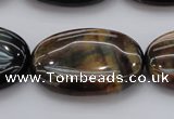 CTE1368 15.5 inches 30*40mm oval yellow & blue tiger eye beads