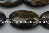 CTE1376 15.5 inches 30*40mm faceted oval yellow & blue tiger eye beads