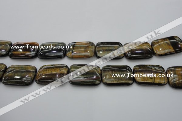 CTE1383 15.5 inches 25*35mm rectangle yellow & blue tiger eye beads