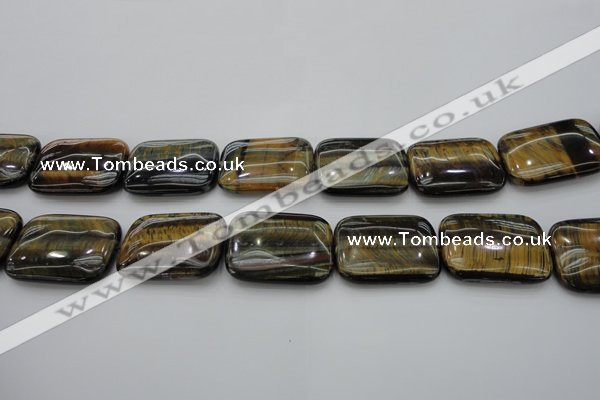 CTE1384 15.5 inches 30*40mm rectangle yellow & blue tiger eye beads