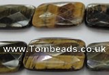 CTE1390 15.5 inches 22*30mm faceted rectangle yellow & blue tiger eye beads