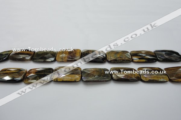 CTE1390 15.5 inches 22*30mm faceted rectangle yellow & blue tiger eye beads