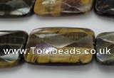 CTE1391 15.5 inches 25*35mm faceted rectangle yellow & blue tiger eye beads