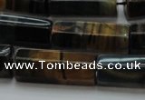 CTE1394 15.5 inches 10*30mm faceted tube yellow & blue tiger eye beads