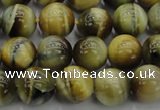 CTE1441 15.5 inches 6mm round golden & blue tiger eye beads