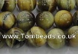 CTE1443 15.5 inches 10mm round golden & blue tiger eye beads