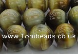 CTE1446 15.5 inches 16mm round golden & blue tiger eye beads