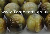 CTE1448 15.5 inches 20mm round golden & blue tiger eye beads