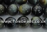 CTE1451 15.5 inches 6mm round golden & blue tiger eye beads