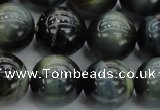 CTE1453 15.5 inches 10mm round golden & blue tiger eye beads