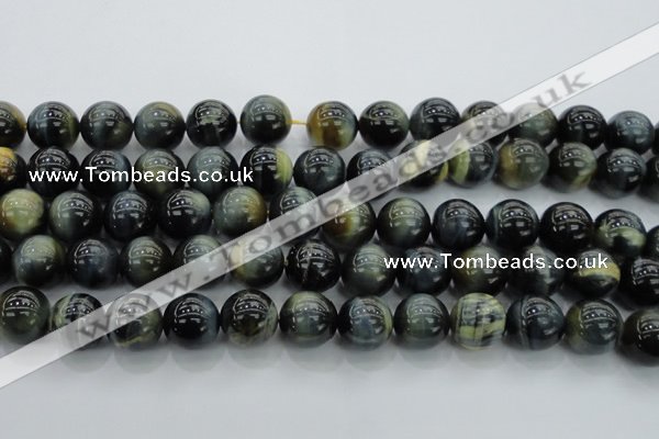 CTE1453 15.5 inches 10mm round golden & blue tiger eye beads