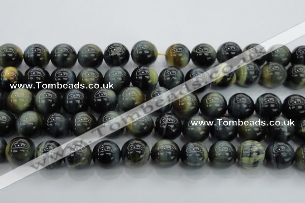 CTE1455 15.5 inches 14mm round golden & blue tiger eye beads