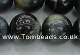 CTE1457 15.5 inches 18mm round golden & blue tiger eye beads