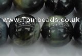 CTE1458 15.5 inches 20mm round golden & blue tiger eye beads