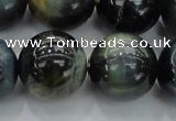 CTE1458 15.5 inches 20mm round golden & blue tiger eye beads