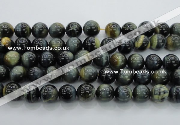 CTE1458 15.5 inches 20mm round golden & blue tiger eye beads