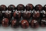 CTE1460 15.5 inches 4mm faceted round red tiger eye beads