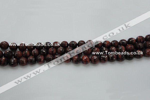 CTE1460 15.5 inches 4mm faceted round red tiger eye beads