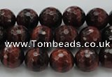 CTE1461 15.5 inches 6mm faceted round red tiger eye beads