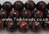 CTE1463 15.5 inches 10mm faceted round red tiger eye beads