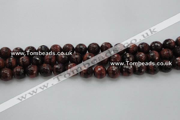 CTE1464 15.5 inches 12mm faceted round red tiger eye beads