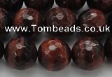 CTE1465 15.5 inches 14mm faceted round red tiger eye beads