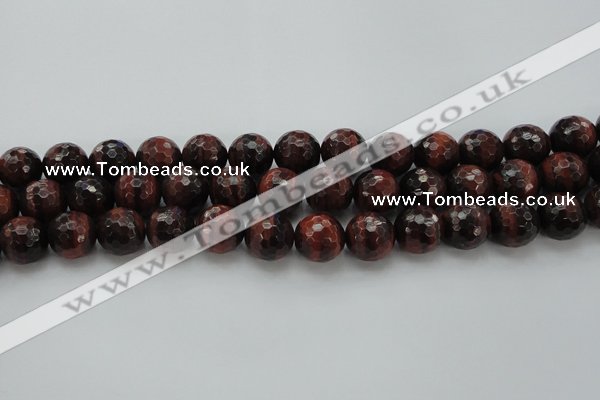 CTE1466 15.5 inches 16mm faceted round red tiger eye beads