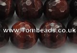 CTE1468 15.5 inches 20mm faceted round red tiger eye beads