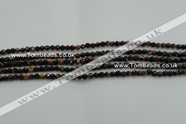 CTE1470 15.5 inches 4mm faceted round mixed tiger eye beads