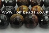 CTE1475 15.5 inches 14mm faceted round mixed tiger eye beads