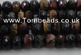 CTE1481 15.5 inches 5*8mm faceted rondelle mixed tiger eye beads