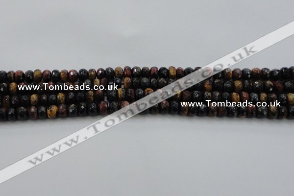 CTE1481 15.5 inches 5*8mm faceted rondelle mixed tiger eye beads