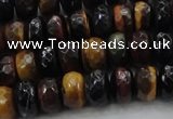 CTE1482 15.5 inches 6*10mm faceted rondelle mixed tiger eye beads