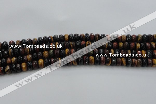 CTE1482 15.5 inches 6*10mm faceted rondelle mixed tiger eye beads