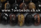 CTE1484 15.5 inches 8*14mm faceted rondelle mixed tiger eye beads