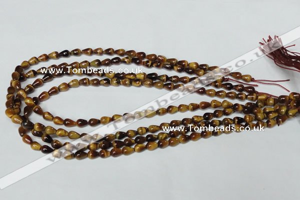 CTE150 15.5 inches 5*8mm teardrop yellow tiger eye gemstone beads