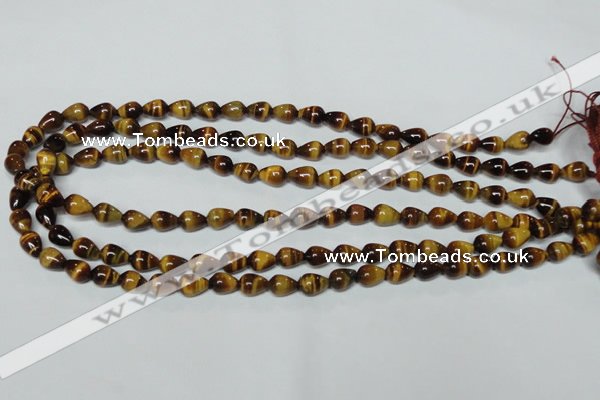 CTE151 15.5 inches 6*9mm teardrop yellow tiger eye gemstone beads