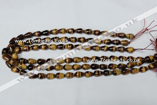 CTE152 15.5 inches 8*12mm teardrop yellow tiger eye gemstone beads