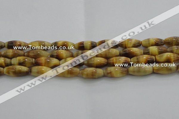 CTE1522 15.5 inches 8*18mm rice golden tiger eye beads wholesale