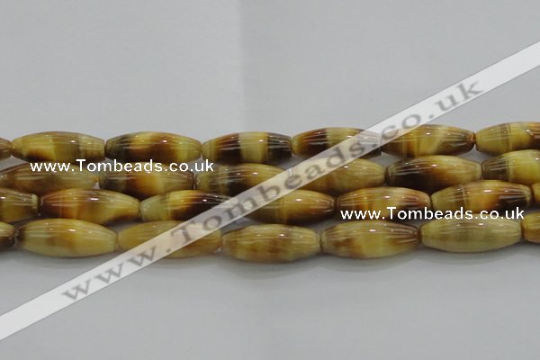 CTE1523 15.5 inches 10*30mm rice golden tiger eye beads wholesale