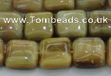 CTE1528 15.5 inches 14*14mm square golden tiger eye beads wholesale