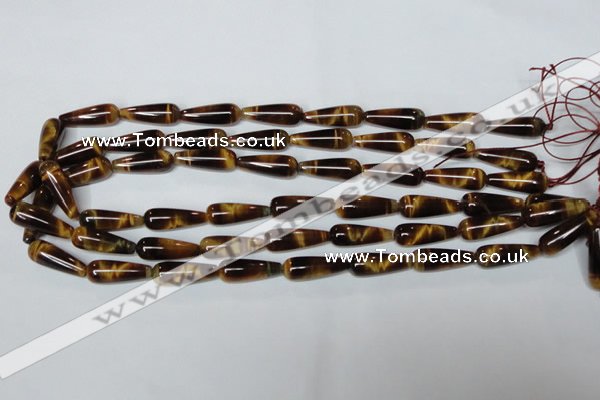 CTE153 15.5 inches 8*22mm teardrop yellow tiger eye gemstone beads