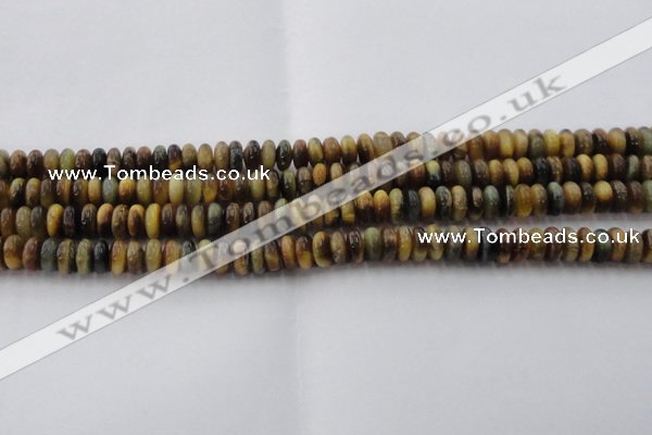 CTE1545 15.5 inches 4*6mm rondelle golden & blue tiger eye beads