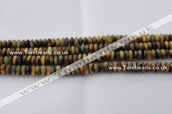 CTE1546 15.5 inches 4*8mm rondelle golden & blue tiger eye beads