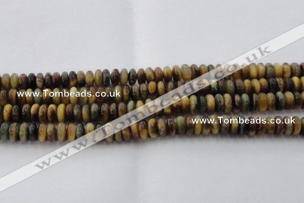 CTE1547 15.5 inches 6*10mm rondelle golden & blue tiger eye beads