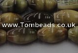 CTE1555 15.5 inches 12*16mm rice golden & blue tiger eye beads wholesale