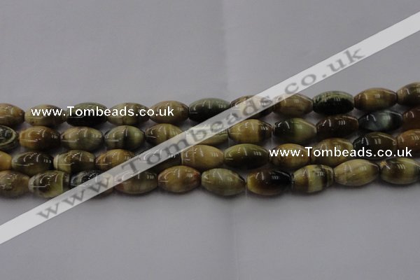 CTE1555 15.5 inches 12*16mm rice golden & blue tiger eye beads wholesale