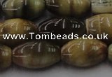 CTE1556 15.5 inches 13*18mm rice golden & blue tiger eye beads wholesale